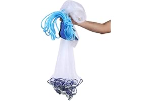 ALVINLITE Filet De Peche Mer - Carrelet De Peche - Monofilament de Nylon pour Piège à Appâts et Poissons - Accessoire De Piège De Réseau De Pêche Portatif Durable à Lancer à La Main