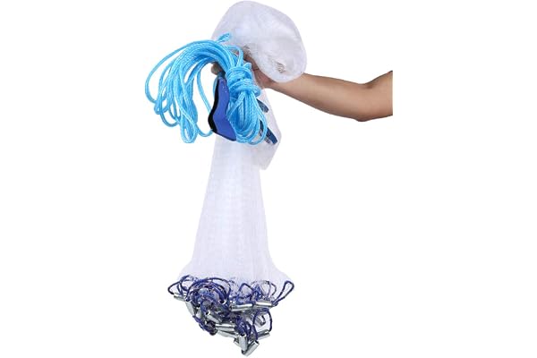 Filet De Peche Mer - Carrelet De Peche - Monofilament de Nylon pour Piège à Appâts et Poissons - Accessoire De Piège De Réseau De Pêche Portatif Durable à Lancer à La Main