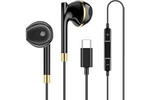 Coolden Écouteurs Filaires pour iPhone 15/15 Pro/15 Pro Max/15 Plus Intra Auriculaires avec Micro et Contrôle du Volume pour Samsung A54/A53/S23/S22,Google Pixel,Xiaomi,OnePlus,iPad Pro USB C Noir