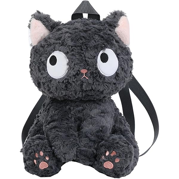 Baoblaze Zaino A Forma Di Gatto Nero In Peluche - Borza A Tracolla Leggera Per Festa, Halloween, Uso Quotidiano, Capacità Piccola