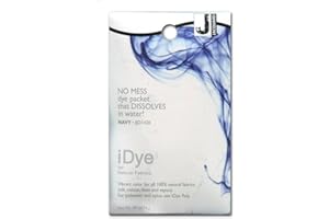 Jacquard iDye Navy Blue Fabric Dye for Natural Fibres, Permanent Textile Colourant Revitalising Clothing, Garment Customisation, Hot Water Craft Projects, 14g Packet