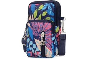 WATACHE Sportarmband Outdoor Schweißgeschützt Laufarmband Crossbody Schulter Lässige Geldbörse Gym Fitness Handytasche Schlüsselhalter für iPhone 13 Pro/12 Pro/Xs Max,Galaxy S10 Plus,Huawei P30 Pro,Blume#19