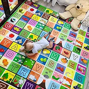 Zemic Double Sided Water Proof Baby Play Mat - Play mats for Kids Large Size, Baby Carpet, Play mat Crawling Baby (Extra Large Biggest Size - 6 Feet X 5 Feet, Assorted Colour)