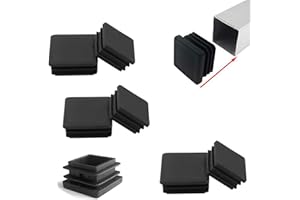 Zaky 6 pièces Bouchons Lamellaires pour Tubes Carrés 80 x 80 mm Plastique Embout Bouchons D'obturation pour Pieds de Meuble Trampoline (Noir)