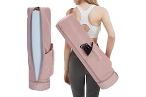 sportsnew Bolsa Esterilla Yoga con Compartimento Húmedo Funda Esterilla Yoga Cremallera Completapara con Bolsillo para Botella de Agua y Correas Ajustables para los Hombros,Púrpura