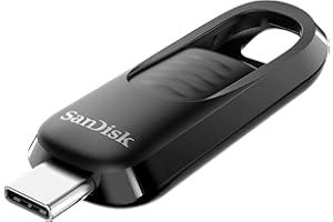 SanDisk Ultra Slider Pendrive 512 GB Memoria USB Type-C, Unidad Flash, de alta velocidad hasta 400 MB/s, USB 3.2 Gen 1, Conector retráctil, Almacenamiento, acceso y transferencias más ágiles, Negro