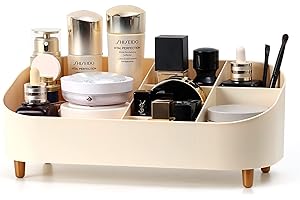 ELUCHANG Kosmetik Make Up Organizer: Retro Große Schmink Organizer 12 Fächer mit Anti Rutsch Fuß Kosmetik Aufbewahrung Skincare Kosmetik Organizer für Pinsel Schrank Schublade Koffer