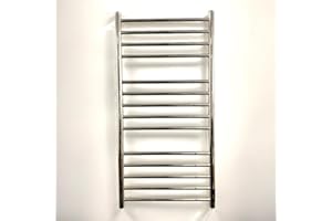 Manissa Scaldasalviette Elettrico in Acciaio Inossidabile Argento – Design Moderno, Riscaldamento Rapido, Dimensioni H1000 x L500 mm