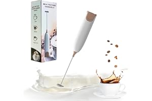 Mousseur à Lait, Mélangeur de Boissons Électrique à Piles avec Moteur Puissant à 10000 RPM, Mini Fouet pour Café, Café au Lait, Cappuccino, Chocolat Chaud (sans batterie) (café au lait)