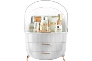 Neo Three Layer Cosmetic Makeup Vanity Beauty Storage Organiser Skincare Display Box Case Holder (White)