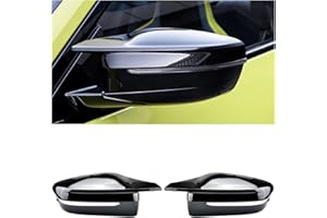 CUNLUNA Auto Spiegelkappen Für 3 4 5 7 8 Serie G20 G21 G30 G38 G22 G23 G11 G12 G15 G16 Carbon Außenspiegelabdeckung Rückspiegelkappe (Farbe : Piano Black-)