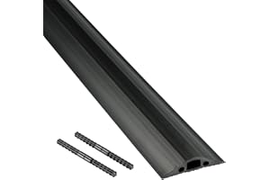D-Line FC68B/9M Passe Câble Sol, Passage Plancher, Liégeable Goulotte de Sol, Prévient les Accidents - Cavité du Câble = 14mm (Largeur) x 9mm (Hauteur) - 9m Longueur - Noir