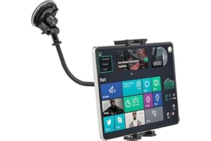 Cenawin Tablet Halterung Auto Vorne, 360°Drehung KFZ Tablet Halter mit 7.8" Flexibler Schwanenhals Saugnapf Auto Armaturenbrett Tablethalterungen für iPad Pro Air Mini, 4.7-12.9" Tablets Handys