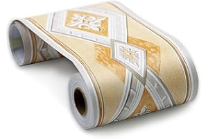 DOSTEAR Friso Para Pared Cenefas Adhesivas BañO Cocina de Papel Para Paredes 3d Infantiles Decorativas Pintado Cocina Vinilo Autoadhesivo Impermeable Diamante marrón claro 10 X 900CM