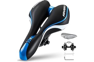 Asvert Sella per Bici Mountain in Gel Sedile Bicicletta Ergonomica con Nastro Riflettente Comoda Imbottitura in Memory Foam con Molle Adatta a Tutti i Tipi di Biciclette