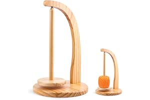 TNEDFOD Magnetischer Wollknäuelhalter, Yarn Winder, wollabwickler Holz Wollhalter, Wollhaspel Rotierender Garnrollenhalter aufwickler für Häkel- und Strickzubehör