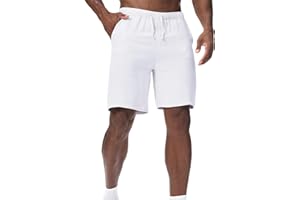 Zetieny Pantaloncini Uomo Estivi Lino Cotone Pantaloni Corti Leggeri Traspirante Bermuda Shorts Casual con Coulisse e Tasche Short da Spiaggia