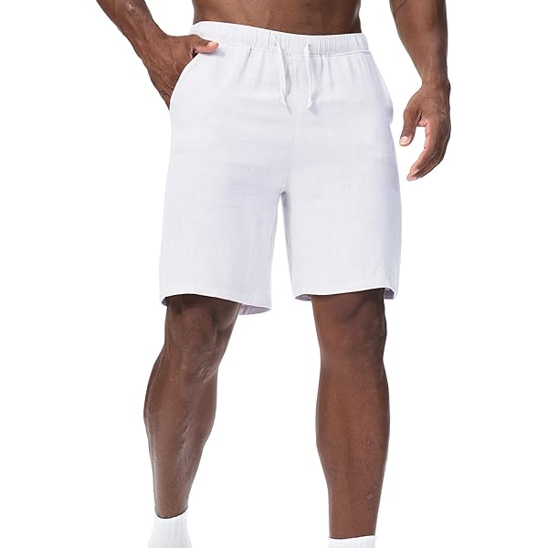 Bermuda Uomo Estivi - Pantaloncini In Cotone E Lino, Traspiranti, Comodi, Taglie S-XXL