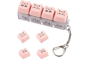 BTFO Jouet Fidget Clavier, Clavier Clicker Fidget avec Lumière LED Fidget Clavier Bouton Fidget Porte-Clés Clavier Réduction Stress Clicker Keycap Fidget Adulte Décompression Cadeau(Rose)