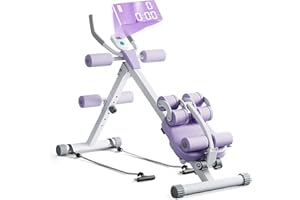 JAOGAUS 4 en 1 Maquina Abdominales en Casa, Banco Abdominales Plegable, Maquina de Ejercicios para Casa (Capacidad de Carga 150 Kg), con Pantalla LED, para Cuerda Cardio, Entrenamientos para El Core