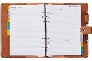 YHH Dziennik akademicki 2025 2026 A5, tygodniowy planer miesięczny z zakładkami, uchwyt na długopis, miękka osłona ze skóry PU, sierpień 2025-lipiec 2026, organizer z notatkami, kontaktami