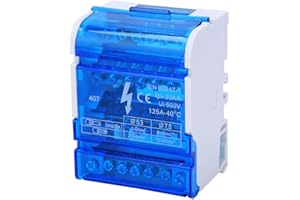 YOSOO HEALTH GEAR Morsettiera di Distribuzione, Scatola di Distribuzione Morsettiera su Guida Din Custodia di Giunzione Monofase a 4 Livelli con Coperchio Trasparente