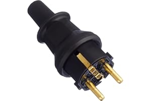 Kopp 173002007 wtyczka ze stykiem ochronnym z tulejką chroniącą przed zginaniem, biała Pojedynczy czarny