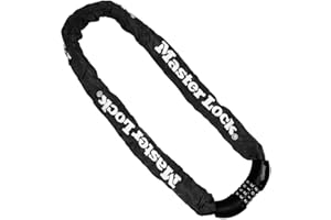 Master Lock Chaîne Antivol Vélo [Combinaison] [90 cm Chaîne] 8392EURDPRO - Idéal pour les Vélos, Vélos Electriques, VTT et autres Noir