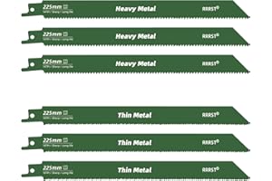 RRRST 6 Piezas Hojas Sierra Sable Metal 225mm, 18TPI y 14TPI, Fácil y Duradero
