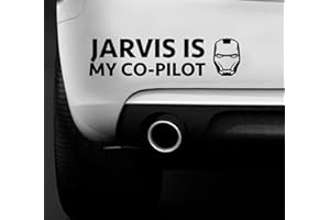Autocollant amusant en vinyl - « Jarvis Is My Co Pilot » - Iron man - Avengers - Marvel - Pour voiture, camionnette, bateau, fenêtre, 4 x 4, ordinateur portable - MR WHEEL TRIMS