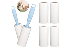 TNOMSNO Haarentferner für Haustiere, 6-Rollenaufnehmer und 2-Sender, Fusselentferner für Kleidung, Möbel, Teppiche, Katzen- und Hundehaare