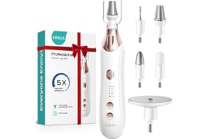 ‎COSLUS COSLUS Elektrische Maniküre und Pediküre set: 5-in-1 Professionelle Maniküre Pediküre set mit LED Licht, 5 Vitesses nagelfräser für gelnägel Anfänger Nagelstudio und Zuhause mit 5 Bits & USB-C Weiß