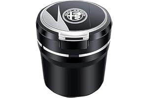 AGYF Posacenere per Auto per Alfa Romeo Giulia Stelvio, Posacenere Auto -Posacenere per Auto Portatile, Posacenere per Auto Rimovibile Facile da Pulire -Grande capacità,Black-Middle