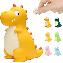 Tirelire Dinosaure Enfant - Cadeau éducatif Vert Pour Filles Et Garçons - Capacité 700 Pièces - PVC Sûr