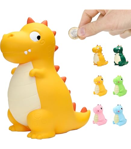 Lakpopya Dinosaurus spaarpot voor kinderen, groot dino-spaarvarken voor meisjes en jongens, spaarpot van veilig pvc-materiaal voor decoratie van de kinderkamer, cadeau, speelgoed, doopgeschenken