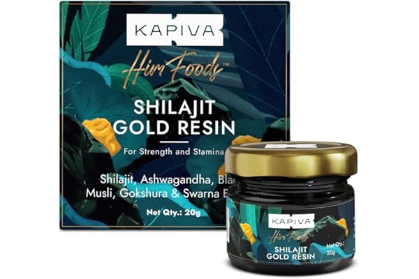Kapiva Shilajit/Shilajeet Gold Resin - 20g 500mg/Serving 40 Servings Boost Muscle Growth & Stamina Contains 24 Carat Gold 100% Ayurvedic