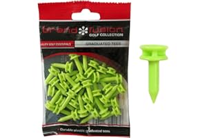 GRADUATED TEES The Golfers Club Golf Graduated Lime Green Plastic Tees (1 Inch x 35)