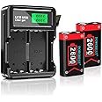 POWOBEST 2 * 6240mWh (2x2600mAh) Controller Rechargeable Battery Pack for Xbox Series X/S/,Xbox One,Large Capacity Controller battery pack with LED Indicator for Xbox One/Xbox One S/X/Elite Controller