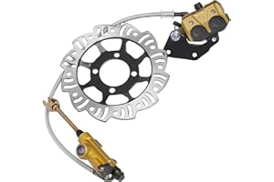 NADINEDUTOL 4-Takt Hydraulik Bremsen Kit | MotoCross Dirt Bike Pocketbike Hinten Scheibenbremsscheiben Bremssattel Kit Hydraulische Scheibenbremse, 49-125ccm