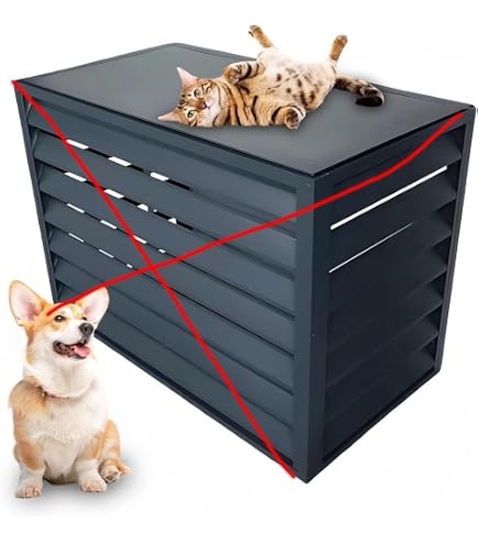 Cache Climatiseur Extérieur Aluminium - Protection Unité AC Avec Persiennes - Gris