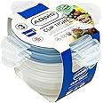 Addis Clip Tight Food Storage Containers 300 ml Round Pack Of 3 Airtight Containers Bpa Free Easy Locking Lid Clips, Clear Transparent