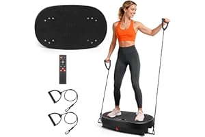 OVSHNRR Vibration Plate, Vibrating Plate Exercise Machine, 200kg Vibration Fitness Trainers with LED Screen and Wireless Remote Control for Home Workout, Weight Loss