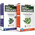 INDUS VALLEY Organic Indigo Powder and Red Henna Leaf Powder, Natural Hair Coloring, Protects Hair from Damage (100 * 2, Pack of 2)