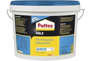 PATTEX 1487016 PV/H Wasserfest Holzleim D3 10 kg, transparent, 10kg