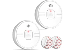 Putogesafe Rauchmelder, 10-Jahres-Feuermelder, Brandmelder mit eingebauter 10-Jahres-Lithiumbatterie, Feueralarm mit Testknopf, EN 14604 Zertifiziert, Brandschutz für Zuhause, 208B, 2 Stück