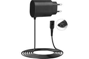 VAKLER 12V 0,4A Chargeur pour Braun Rasoir Électrique Séries 9/8/7/6/5/4/3/2/1, Remplacement Câble de Charge pour Braun Tondeuse 9-725 9-720 9-890 9-990 9-105 5541 9467cc 51-B1820s 71-S7200cc 190s-1
