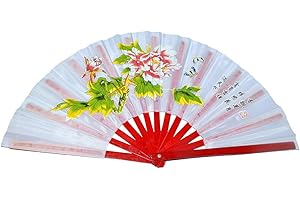 Medifier Chinese Kung Fu Tai Chi Fan Arts Dance/Practice Performance Bamboo Folding Fan (White)