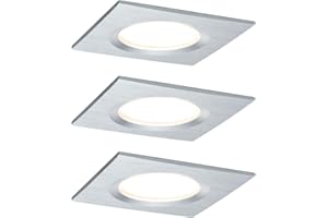 ‎PAULMANN Paulmann 93895 Nova Plus LED Einbauleuchte inkl. Coin Basisset starr IP44 eckig 230V dimmbar 2700K Alu gedreht Spot Einbaustrahler, 7.8 x 78 x 5 cm