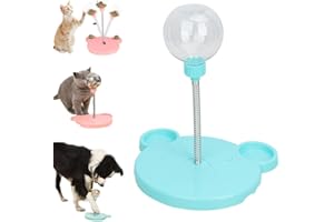 FICUGXD Wobbly Dog Treat Toy,wiggling Treat Toy for Dogs,cat Interactive Dispenser with Spring,slow Feeders Spring Ball Toy,snack Balls Pet Snack Balls,leaking Treats Ball Pet Feeder Toy,pet Toy Treat Dispens
