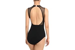 DANSHOW Neckholder-Ballett-Trikot für Damen zum Tanzen Mesh-Ausschnitt Damen-Tanztrikot für Ballett